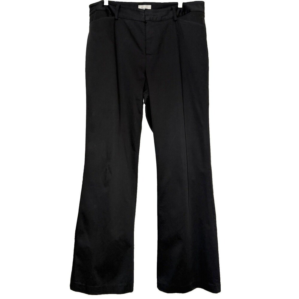 Neiman Marcus Exclusive Black Stretch Sateen Flare Pants Women’s Size 10